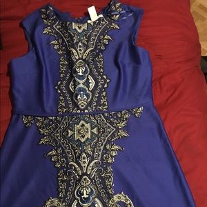 Sleeveless Blue print dress